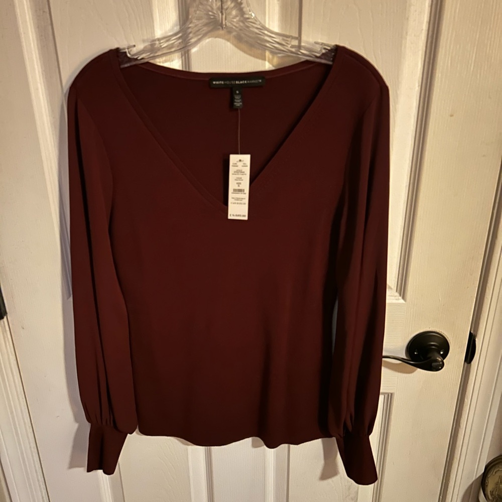 White House Black Market V-Neck Blouse